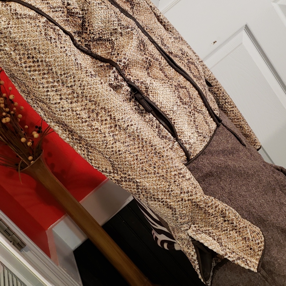 FF 💘MAX STUDIO VINTAGE ANIMAL PRINT HOBO SOHO CHIC BLAZER JACKET COAT - Picture 11 of 17